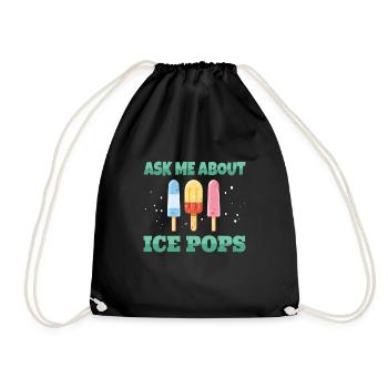 Ask ME About Ice Pops - Drawstring Bag - black - Front