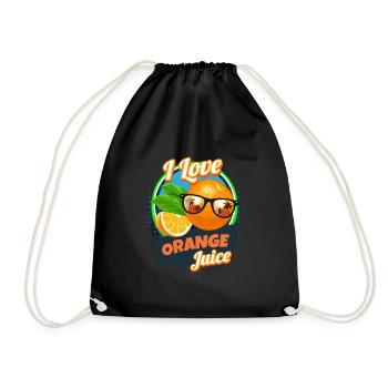 I Love Orange Juice Juice Fruit - Drawstring Bag - black - Front