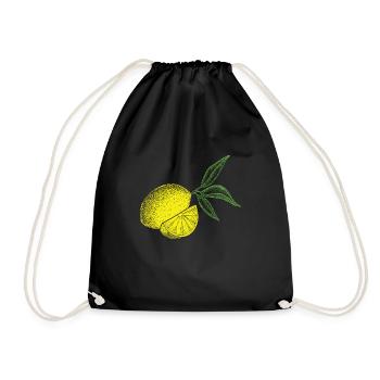 Lemon Fruit Retro Lemonade - Drawstring Bag - black - Front