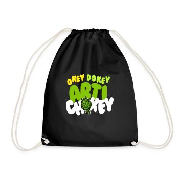 Okey Dokey Arti Chokey Artichokes - Drawstring Bag - black - Front