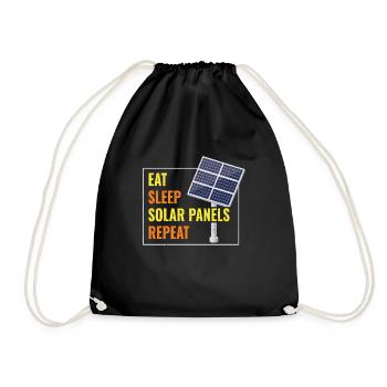 Eat Sleep Solar Panels Photovoltaik - Turnbeutel - Schwarz - Vorne