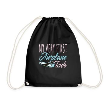 My Very First Airplane Ride Flugzeug - Drawstring Bag - black - Front