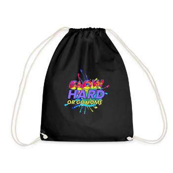 Glow Hard Or Go Home EDM Music Festival - Drawstring Bag - black - Front