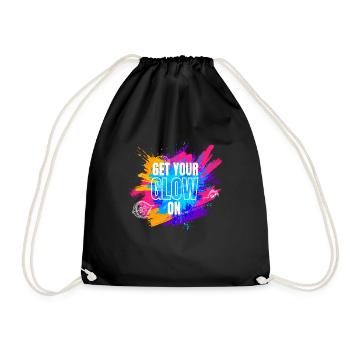 Get Your Glow On Festival EDM Music - Drawstring Bag - black - Front