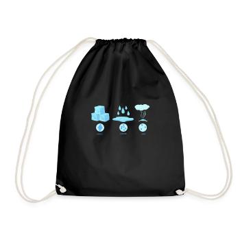 Physical state water - Drawstring Bag - black - Front