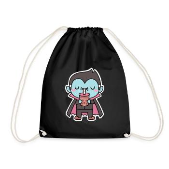 Vampire mignon suçant du thé à bulles - Sac de sport léger - noir - Devant