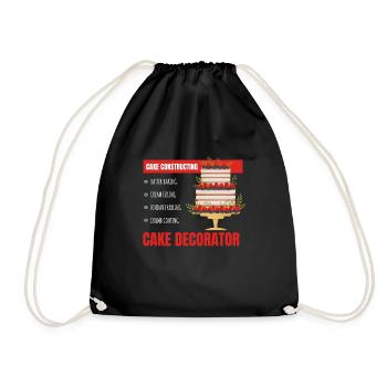 Cake Constructing Backen Kuchen Cupcake - Turnbeutel - Schwarz - Vorne