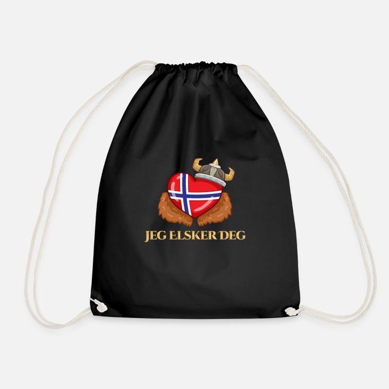 Norway Herz Norwegen - Turnbeutel - Schwarz