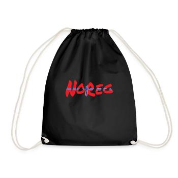 Norway Noreg Norwegen - Turnbeutel - Schwarz - Vorne
