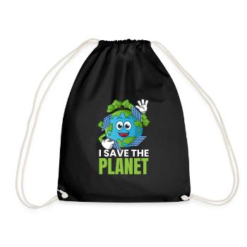 I Save The Planet Solar Photovoltaik - Turnbeutel - Schwarz - Vorne