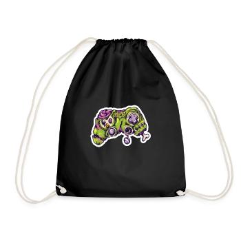 Zombie Joystick Controller Gamer - Drawstring Bag - black - Front