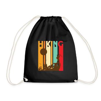 Hiking Retro Hiking - Drawstring Bag - black - Front