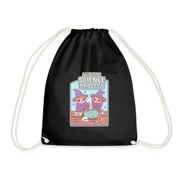 Cute Witch Kids Its For A Science Project - Drawstring Bag - black - Front