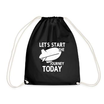 Lets Start The Journey Today Zeppelin - Drawstring Bag - black - Front