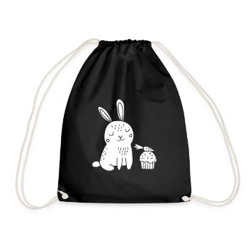 Carrot Cake Rabbit Carrot - Drawstring Bag - black - Front