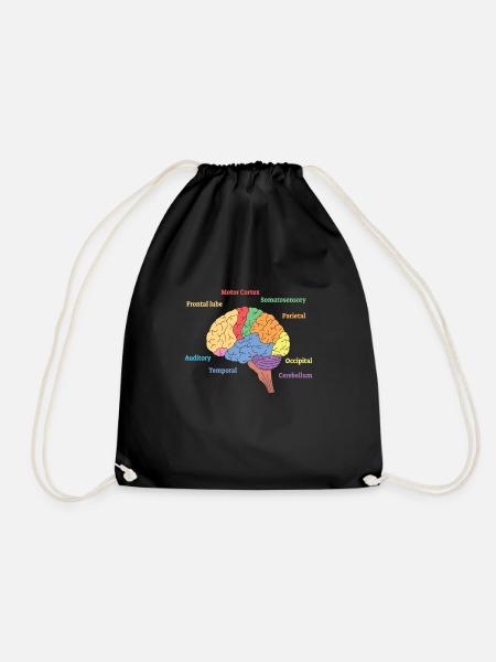 Gehirn Diagramm Neurologie Wissenschaft - Turnbeutel - Schwarz