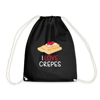 I Love Crepes Crepe Pancakes - Drawstring Bag - black - Front