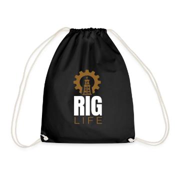 Rig Life Oil Drilling Rig - Drawstring Bag - black - Front