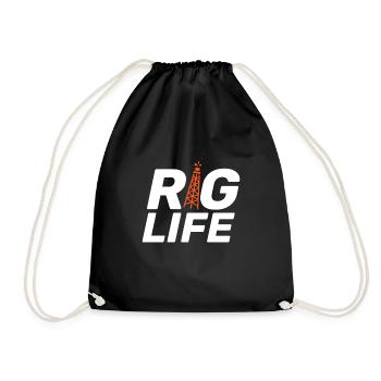 Rig Life Oil Drilling Rig - Drawstring Bag - black - Front
