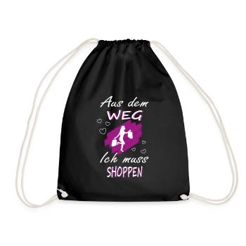 Shoppen Shopping Spruch Damen - Turnbeutel - Schwarz - Vorne