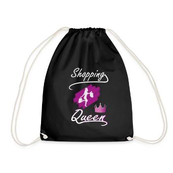 Shopping birthday Queen- Frauen Einkaufen Spruch - Turnbeutel - Schwarz - Vorne