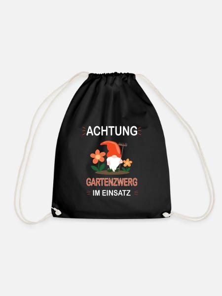Gartenzwerg Garten Gärtner Zwerge Design - Turnbeutel - Schwarz