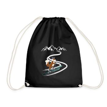Tourenski gehen Tourengeher- Skitour Fuchs Design - Turnbeutel - Schwarz - Vorne