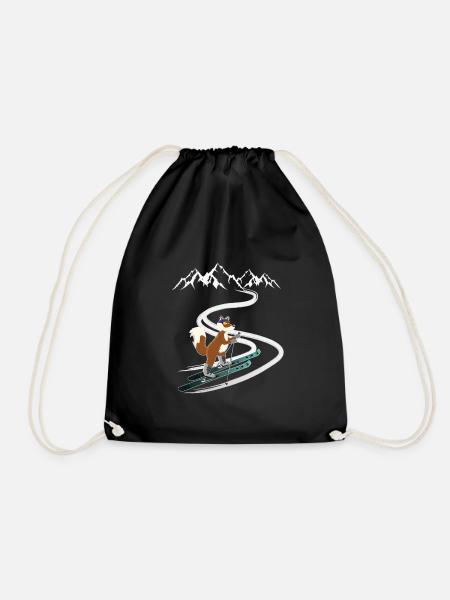 Tourenski gehen Tourengeher- Skitour Fuchs Design - Turnbeutel - Schwarz