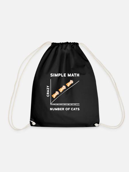 Simple Math Mathe Kätzchen Katzen - Turnbeutel - Schwarz