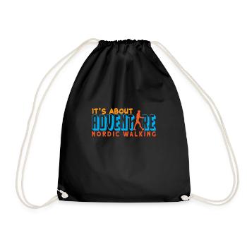 Its About Adventure Nordic Walking - Drawstring Bag - black - Front
