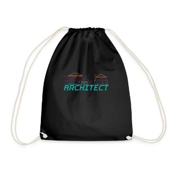 Architect Architect Architecture Building - Drawstring Bag - black - Front
