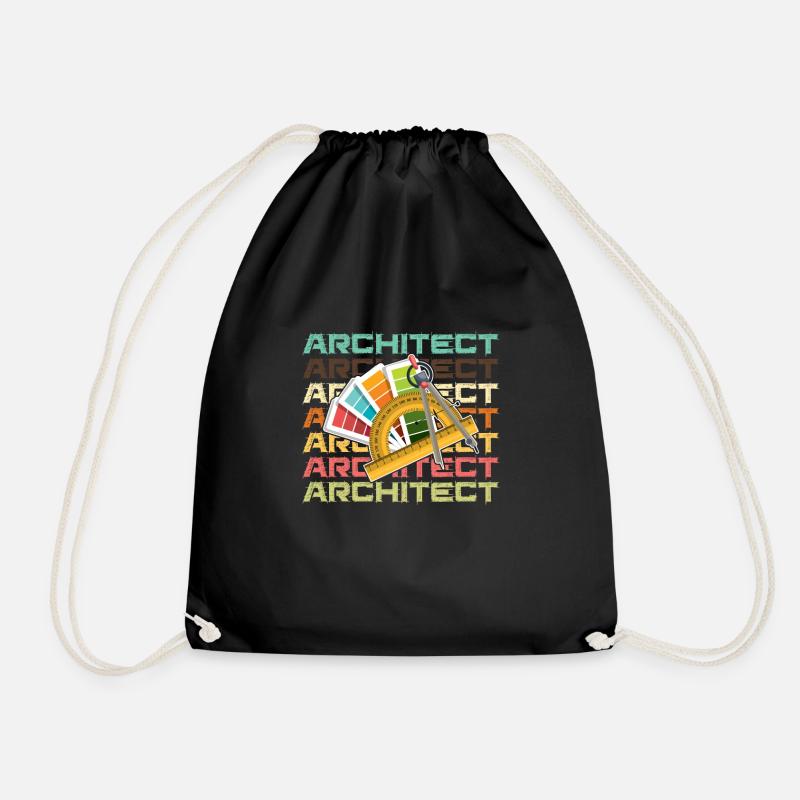 Architect Architect Architecture Building - Drawstring Bag - black