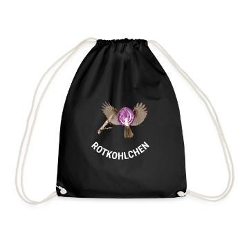 Rotkohlchen Meme Vogel Rotkelhlchen - Turnbeutel - Schwarz - Vorne