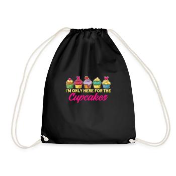 Only Here For Cupcakes Kuchen Cupcake - Turnbeutel - Schwarz - Vorne