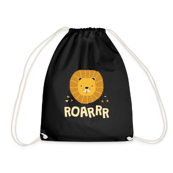 Roarrr Lion Big Cat Children - Drawstring Bag - black - Front