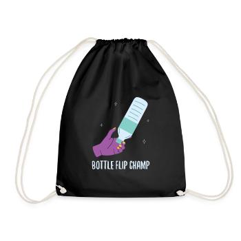 Bottle Flip Champ Flasche - Turnbeutel - Schwarz - Vorne