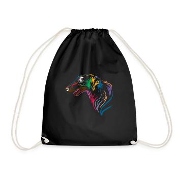 Borzoi Borzoi Colors Dog Dog Dog - Drawstring Bag - black - Front