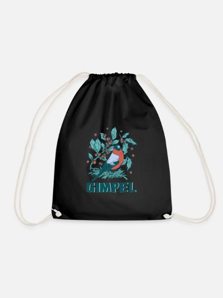 Gimpel Vogel Dompfaff Blutfink - Turnbeutel - Schwarz