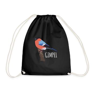 Dompfaff Gimpel Vogel Blutfink - Turnbeutel - Schwarz - Vorne