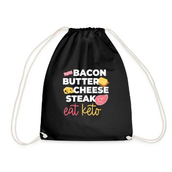 Eat Keto Gesundes Essen - Turnbeutel - Schwarz - Vorne