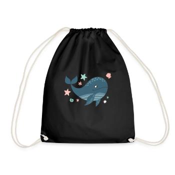 Baleine Bleue Mignon Enfants Baleine Mer - Sac de sport léger - noir - Devant