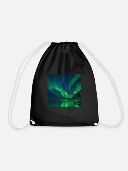 Aurora Borealis Polarlicht Nordlichter - Turnbeutel - Schwarz