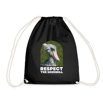Respect the Shoebill Schuhschnabel Vogel - Turnbeutel - Schwarz - Vorne