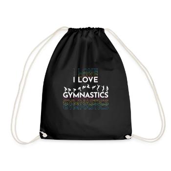 I Love Gymnastics Gymnastik Turner - Drawstring Bag - black - Front