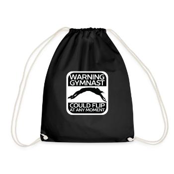 Warning Gymnast Gymnastics Gymnastics Turner - Drawstring Bag - black - Front