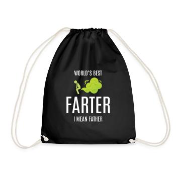 Worlds Best Farter Furz Papa Vater - Turnbeutel - Schwarz - Vorne