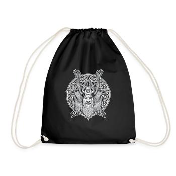 Raven Odin Norse Mythology Rune - Drawstring Bag - black - Front