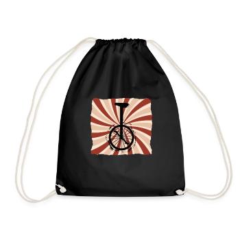 Einrad Retro Unicycle - Drawstring Bag - black - Front