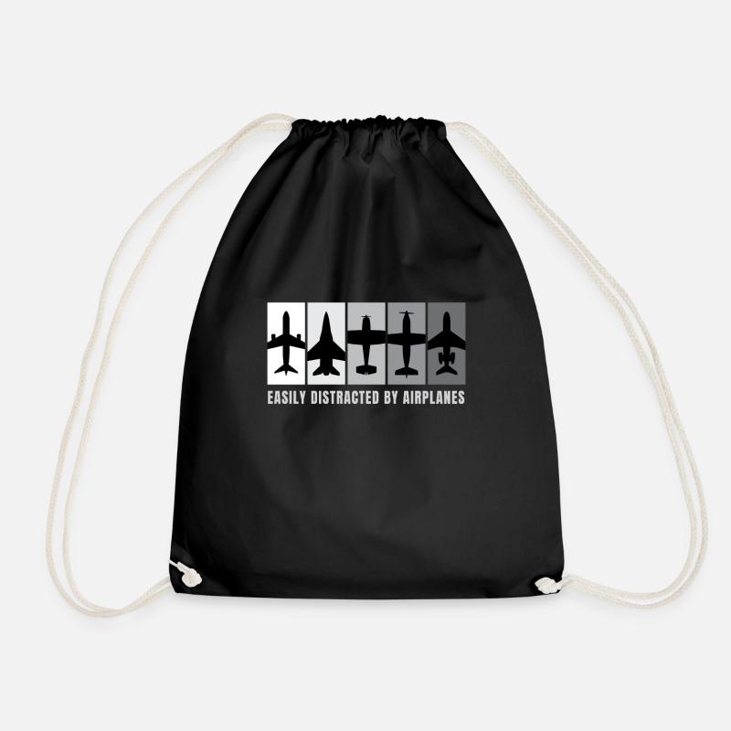 Facilement distrait par les avions Avion - Sac de sport léger - noir