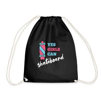 Oui les filles peuvent skateboard skater - Sac de sport léger - noir - Devant